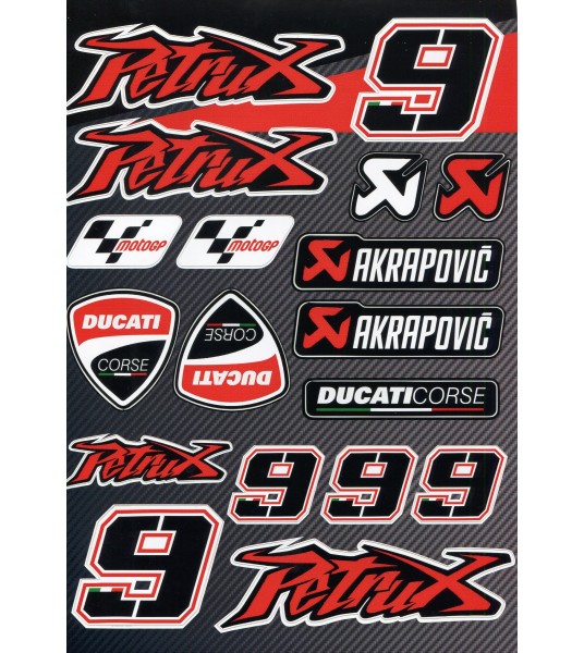 Αυτοκόλλητα μοτοσυκλέτας set DUCATI MotoGP Akrapovic Petrux (18 τεμ.)