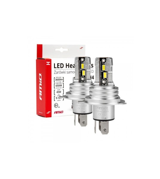 ΛΑΜΠΕΣ LED H4 H-SERIES 18V 42W 6500K 3600LM +200% CSP LED 1τΜΧ AMIO (03331) ΛΑΜΠΕΣ LED H4 H-SERIES 18V 42W 6500K 3600LM +200% CSP LED 1τΜΧ AMIO (03331)