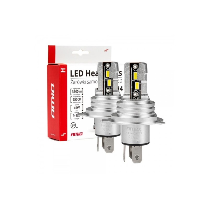 ΛΑΜΠΕΣ LED H4 H-SERIES 18V 42W 6500K 3600LM +200% CSP LED 1τΜΧ AMIO (03331) ΛΑΜΠΕΣ LED H4 H-SERIES 18V 42W 6500K 3600LM +200% CSP LED 1τΜΧ AMIO (03331)