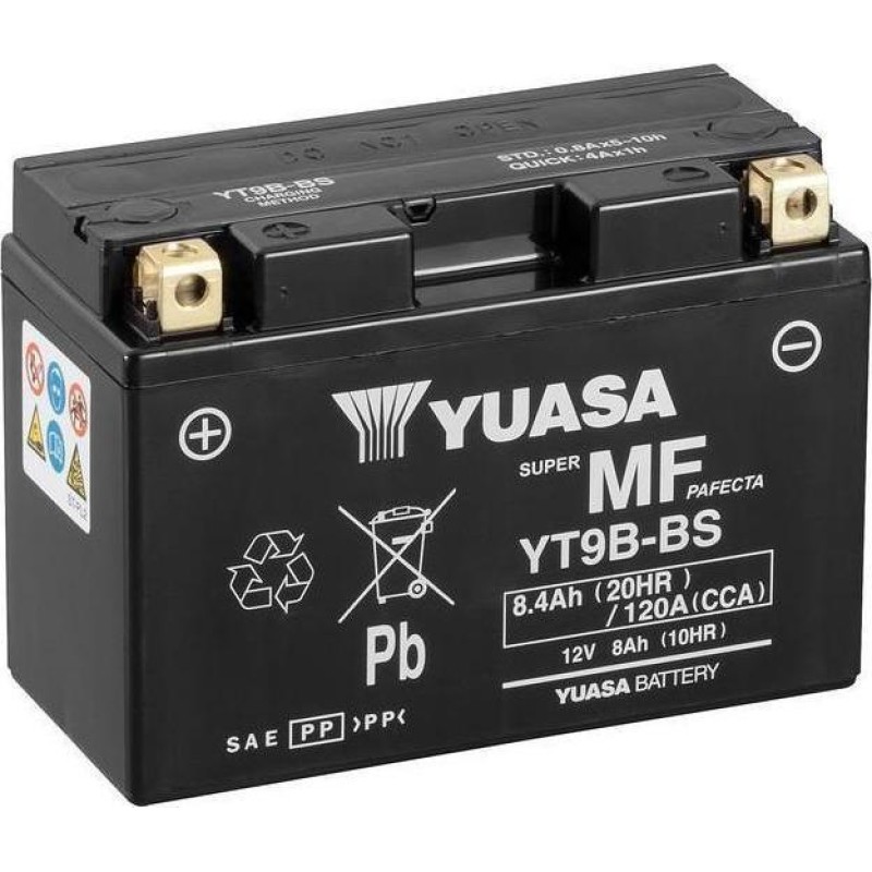 Yuasa Μπαταρία Μοτοσυκλέτας YT9B-BS με Χωρητικότητα 8.4Ah Yuasa Μπαταρία Μοτοσυκλέτας YT9B-BS με Χωρητικότητα 8.4Ah