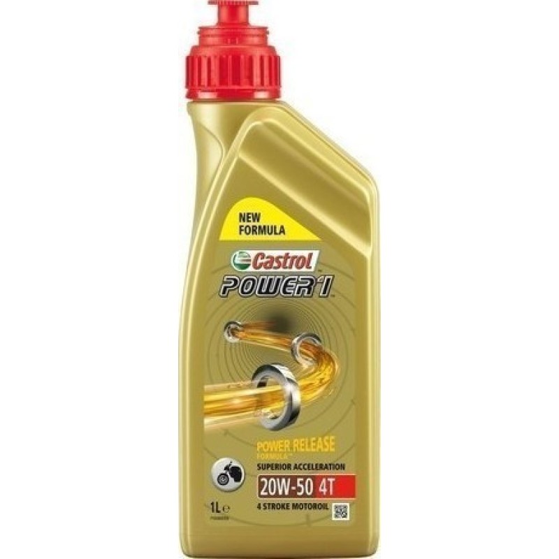 Λάδι κινητήρα μοτοσυκλέτας CASTROL 20W-50 POWER 1 4T 1L Λάδι κινητήρα μοτοσυκλέτας CASTROL 20W-50 POWER 1 4T 1L
