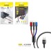 Awei Braided USB to Lightning / Type-C / micro USB Cable Μαύρο 1.2m (x24785)