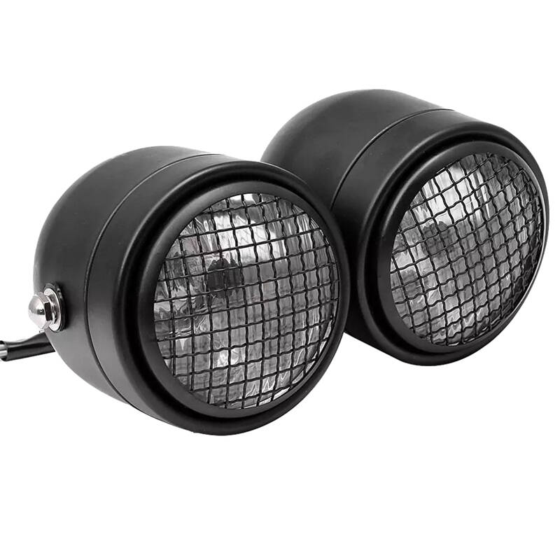 Φανάρι WPFC Motorcycle Cafe Racer Universal Dominator Grill Twins Dual Headlight Double Head Light Lamp for Yamaha Honda Bobber Φανάρι WPFC Motorcycle Cafe Racer Universal Dominator Grill Twins Dual Headlight Double Head Light Lamp for Yamaha Honda Bobber