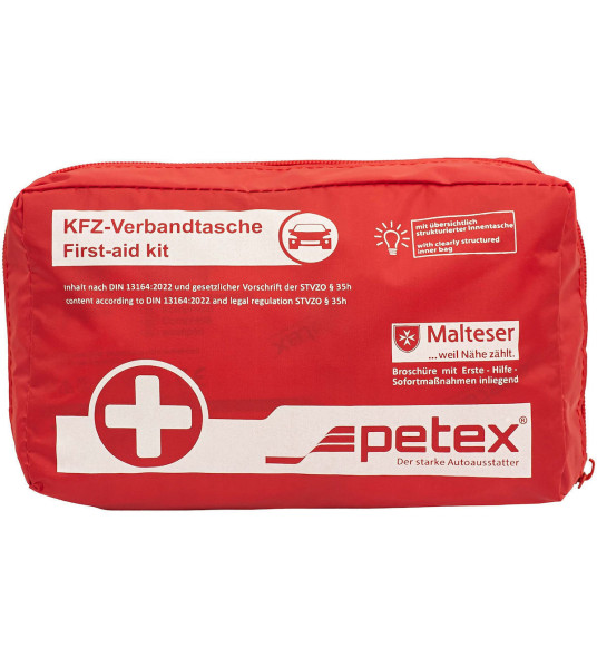 Petex Φαρμακείο Πρώτων Βοηθειών Αυτοκινήτου Τσαντάκι με Εξοπλισμό
