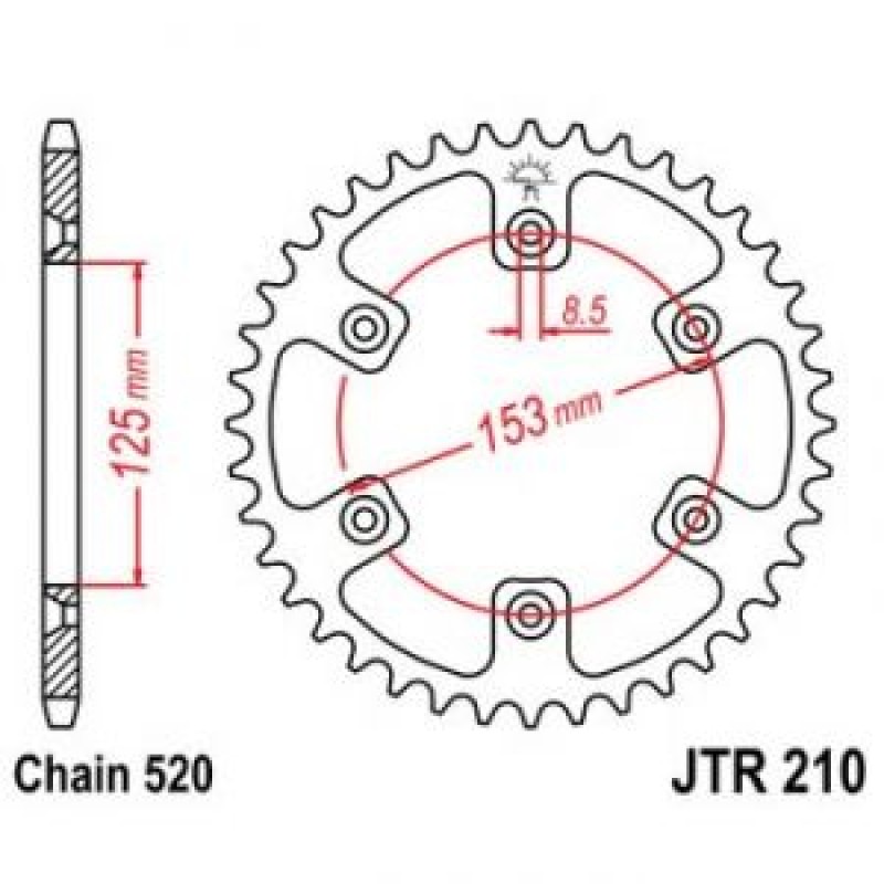 Γρανάζι οπίσθιο JTR0210-48 Γρανάζι οπίσθιο JTR0210-48