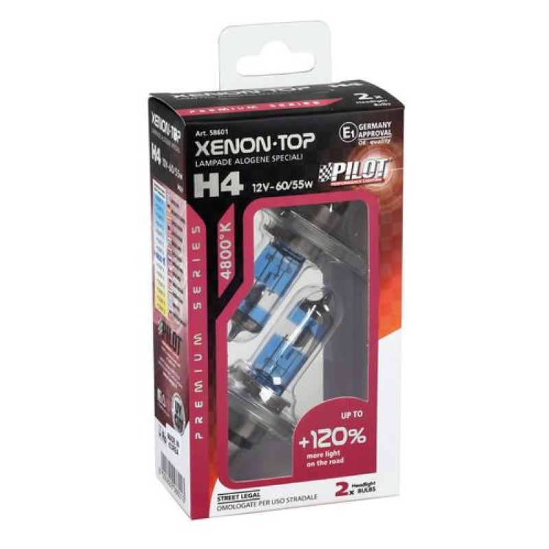 Λάμπα μοτοσυκλέτας 12V Xenon Top halogen lamp +120% light - H4 - 60/55W Λάμπα μοτοσυκλέτας 12V Xenon Top halogen lamp +120% light - H4 - 60/55W