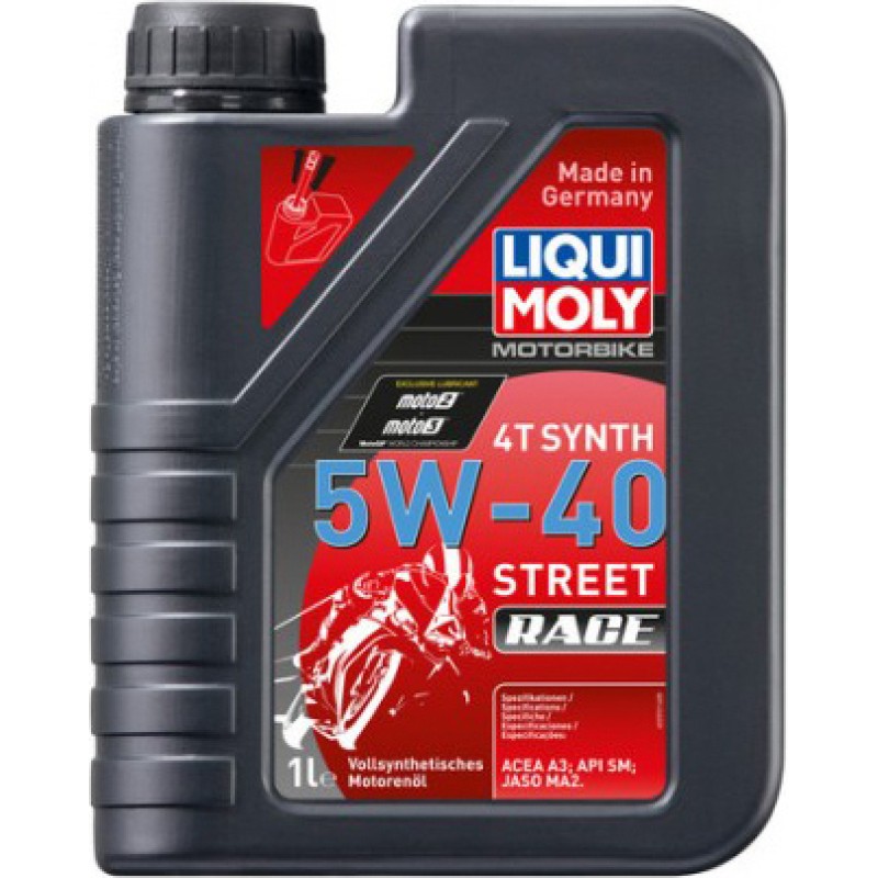 Λάδι κινητήρα μοτοσυκλέτας Liqui Moly Motorbike 4T Synth 5W-40 Street Race 1lt