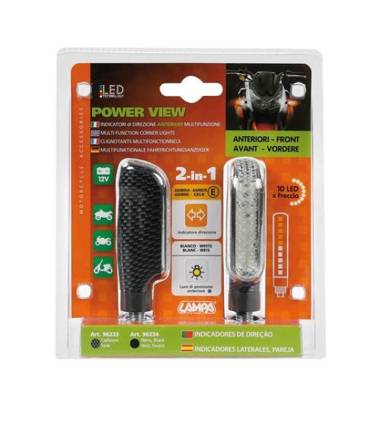 Φλάς μοτοσυκλέτας LAMPA Power View, multi-Led front corner lights, 12V