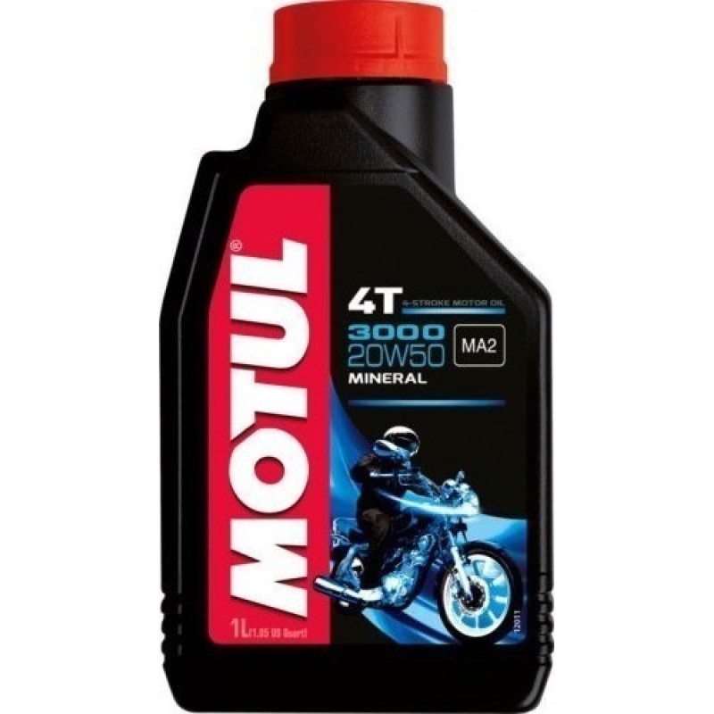 Λάδι κινητήρα μοτοσυκλέτας 4T Motul 3000 20W50 1lt Λάδι κινητήρα μοτοσυκλέτας 4T Motul 3000 20W50 1lt