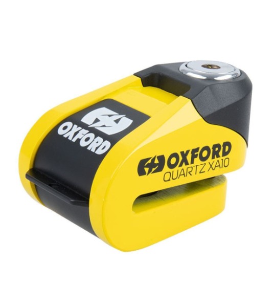 Oxford Quartz XA10 Κλειδαριά Δισκόφρενου Μοτοσυκλέτας με Συναγερμό & Πείρο 10mm Κίτρινο Χρώμα