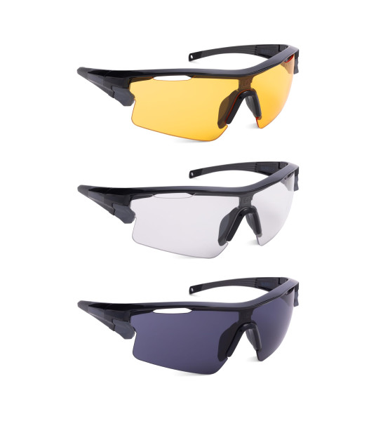ΓΥΑΛΙΑ ΗΛΙΟΥ OXFORD Sector Multi-Lens Sunglasses,Clear/Smoke/Yellow