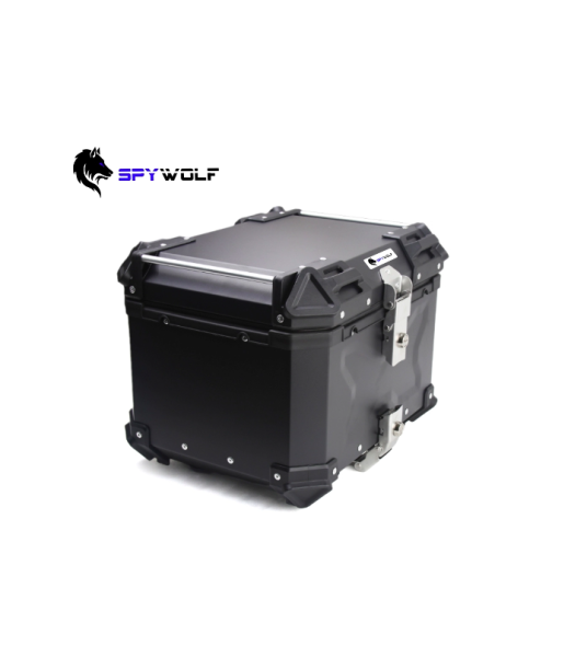 SpyWolf Space-X Black Μπαγκαζιέρα Μοτοσυκλέτας Αλουμινίου 55lt Μαύρη