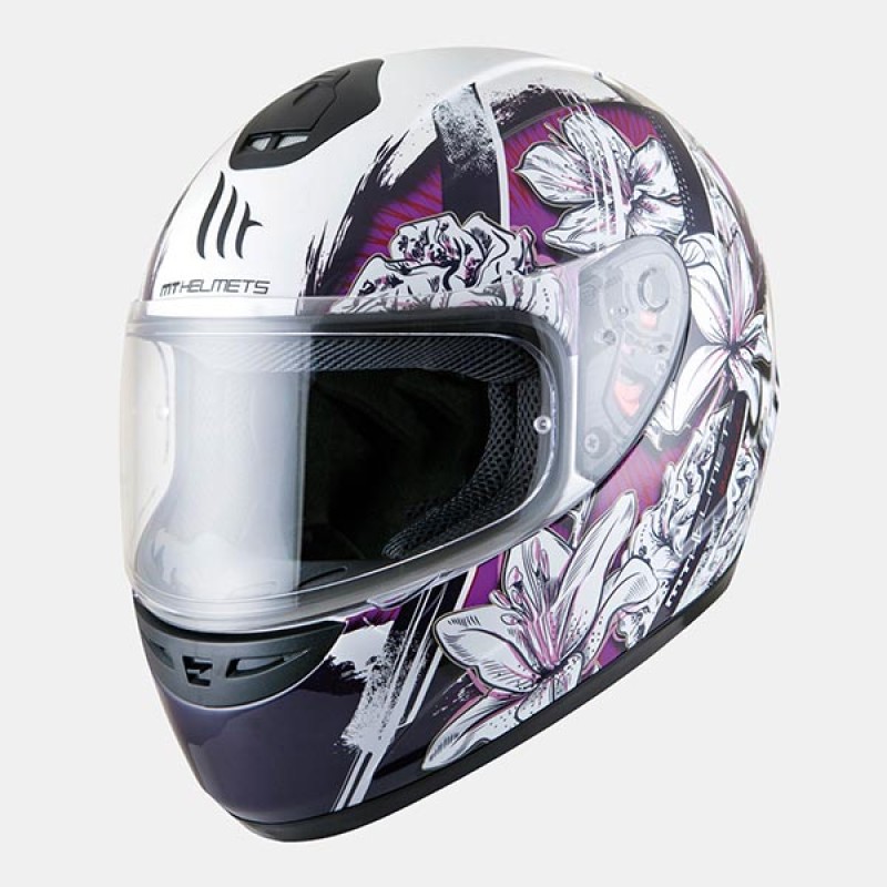 Κράνος μοτοσυκλέτας MT Thunder kid Garden gloss pearl whinte/purple Κράνος μοτοσυκλέτας MT Thunder kid Garden gloss pearl whinte/purple